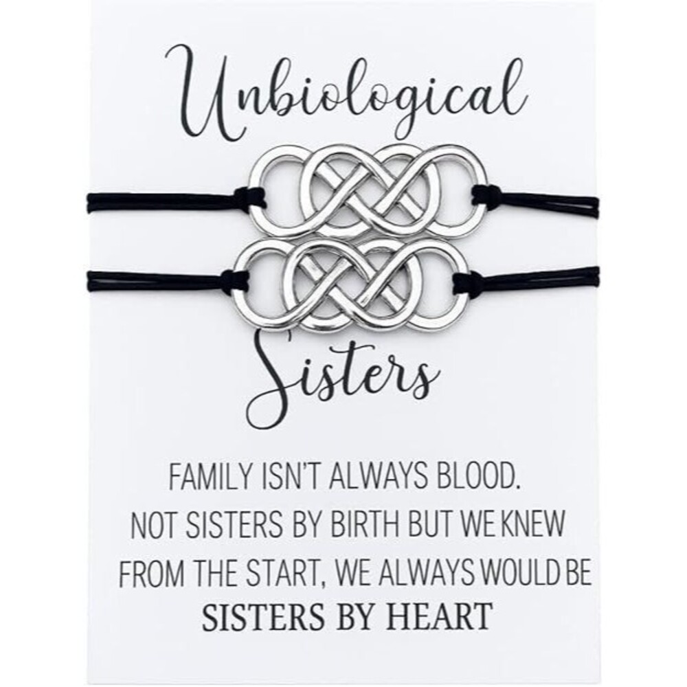 Unbiological Sister Charm Bracelets (2 pcs) Friendship Bracelet
